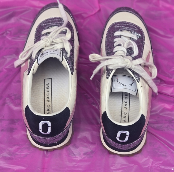 Marc Jacobs Women's Sneakers with Pink and Silver Glitter - Picture 6 of 8